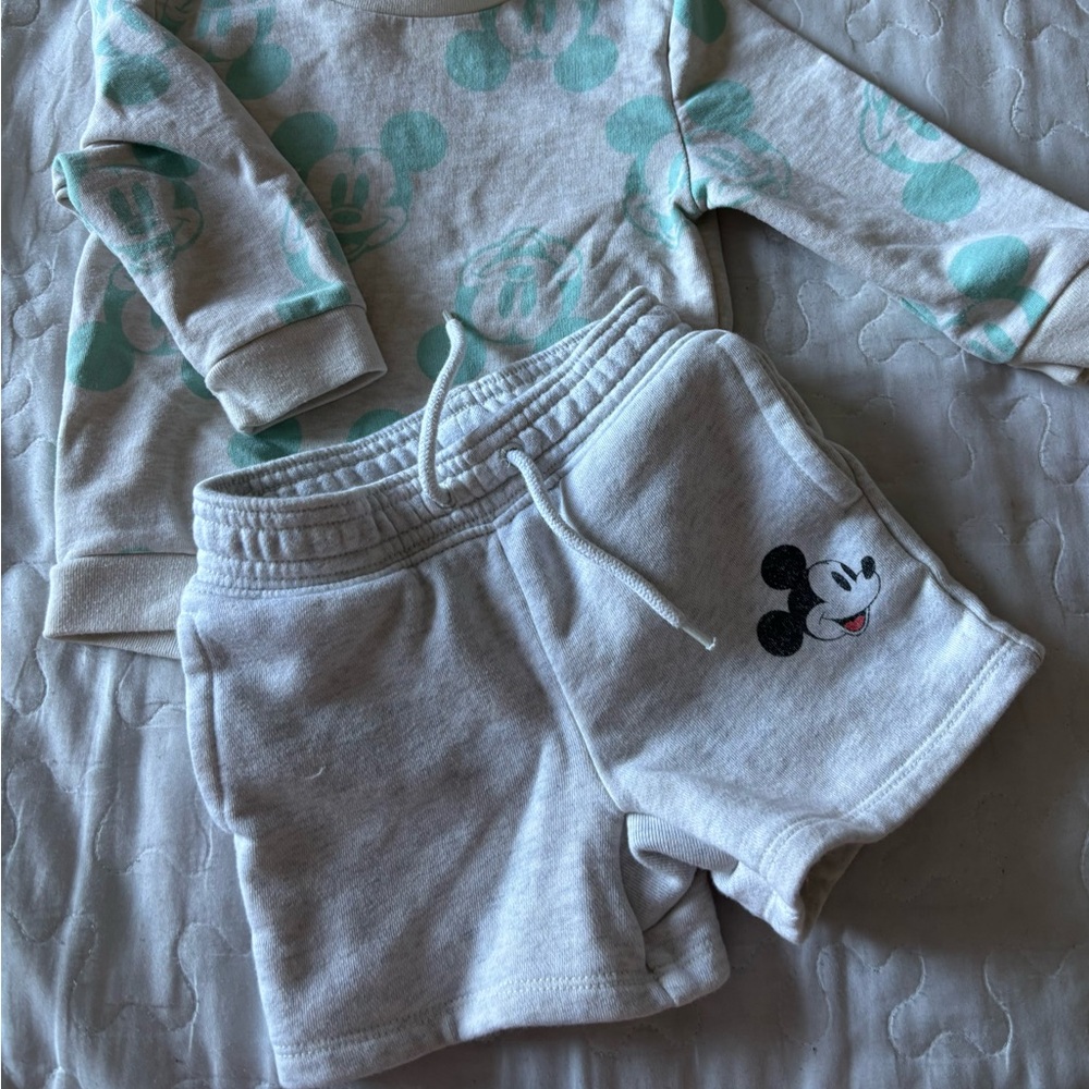 Disney Mickey Mouse Mint and White Kids Set